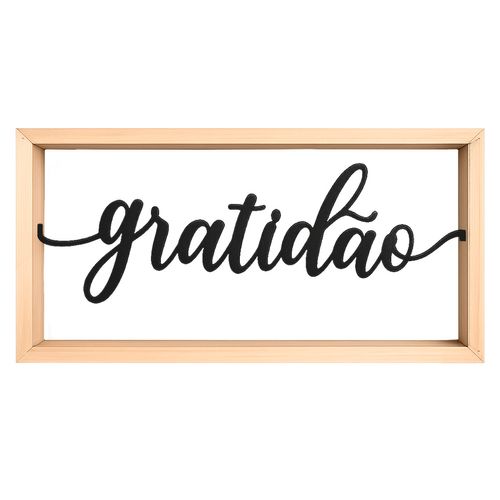 Placa Gratidão Decorativa 25x13cm em MDF Livon