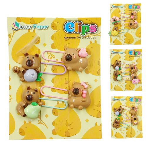 Kit Clips Capivara 4 Peças em Plástico Interponte