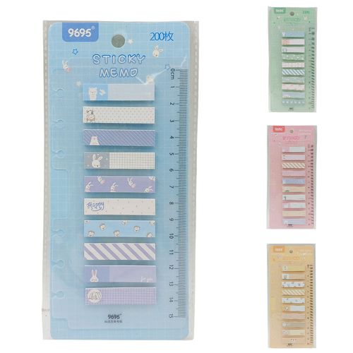 Bloco adesivo com 10 Blocos de 20 folhas cada Cores Sortidas 20cm x 8,5cm Interponte