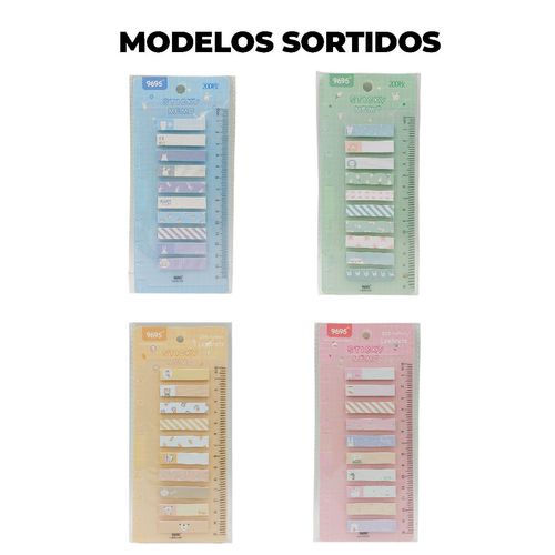 Bloco adesivo com 10 Blocos de 20 folhas cada Cores Sortidas 20cm x 8,5cm Interponte