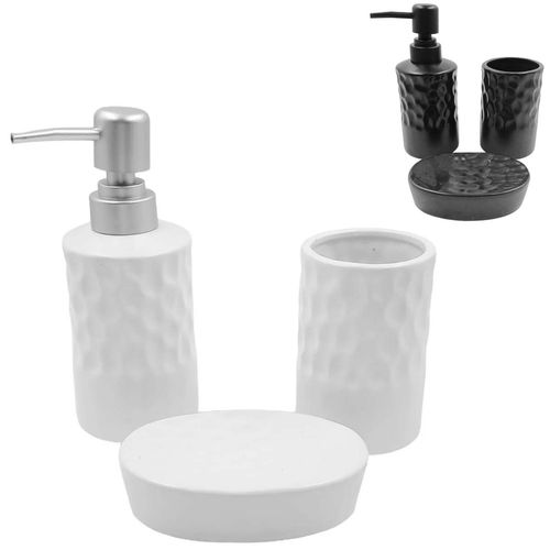Kit de Banheiro 3 Peças em Porcelana Fu Xing