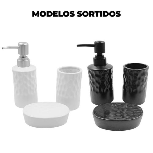 Kit de Banheiro 3 Peças em Porcelana Fu Xing