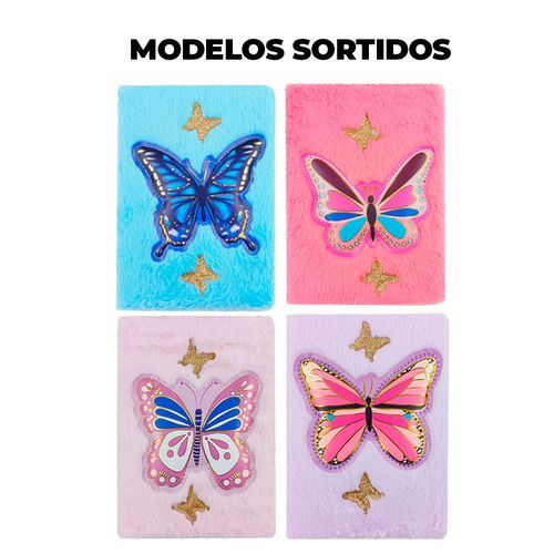Caderno Borboleta Pelúcia 13,9x20,5cm em Papel Interponte