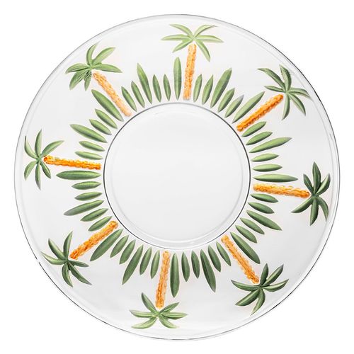 Jogo de Prato P/ Sobremesa Palm Hand 6 Peças 19cm em Vidro Rojemac