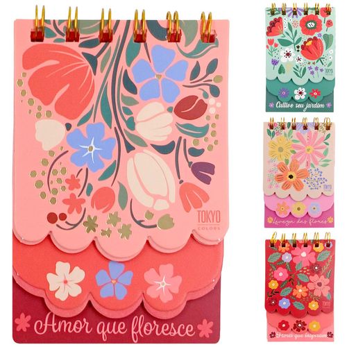 Caderno Florescer 12x8cm 60 Folhas em Papel Multiart