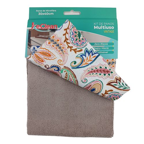 Kit Pano Microfibra 30x40cm 2 Peças em Poliéster Kehome