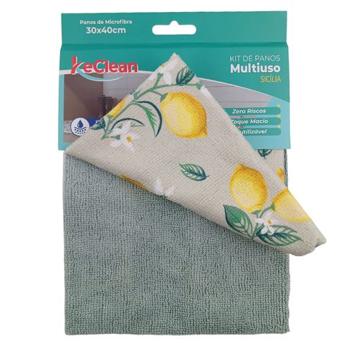 Kit Pano Microfibra 30x40cm 2 Peças em Poliéster Kehome