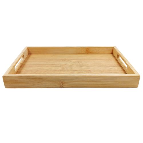 Bandeja Retangular 32x22cm em Bambu Kehome