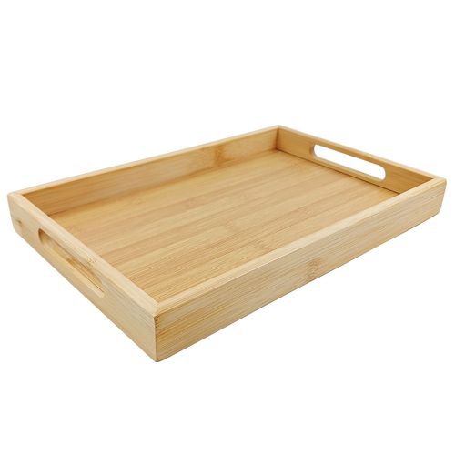 Bandeja Retangular 32x22cm em Bambu Kehome