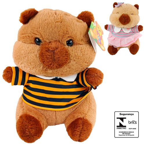 Capivara de Pelúcia 25cm em Poliéster Fizzy