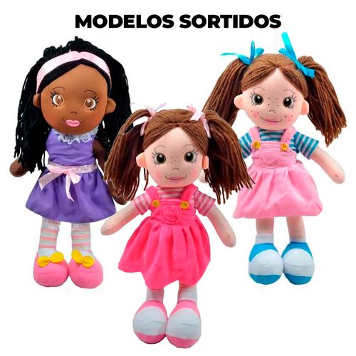Boneca De Pelúcia 36cm em Poliéster Fizzy