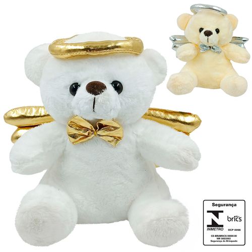 Urso de Pelúcia Anjinho 20cm em Poliéster Fizzy