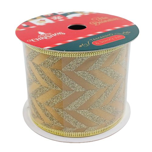 Fita Natalina Decorativa 6,3cmx2,7m em Poliéster Dcarte