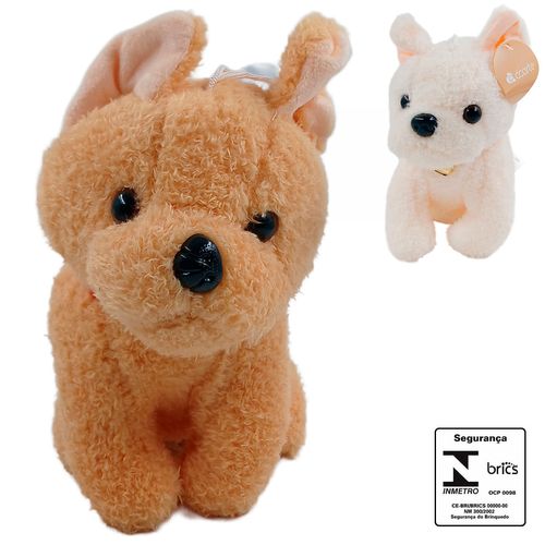 Cachorro de Pelúcia 18cm em Poliéster DCarte