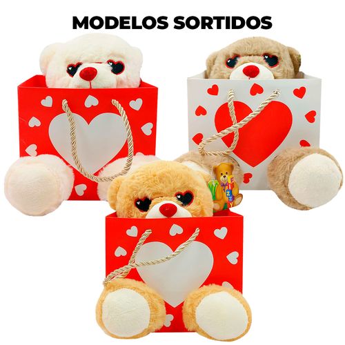 Urso de Pelúcia Sacolinha 20cm em Poliéster Fizzy
