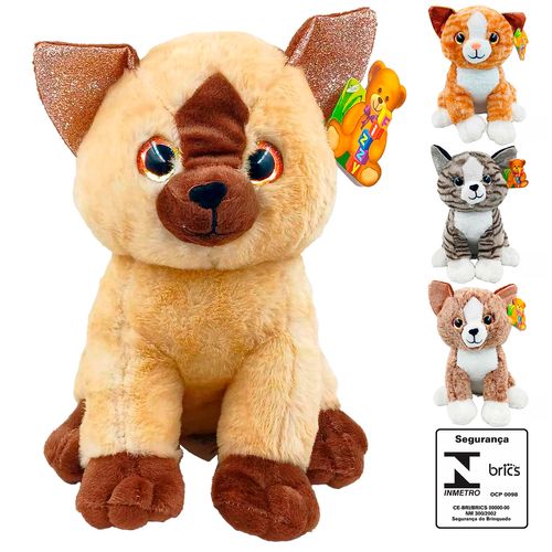 Gato de Pelúcia 25cm em Poliéster Fizzy