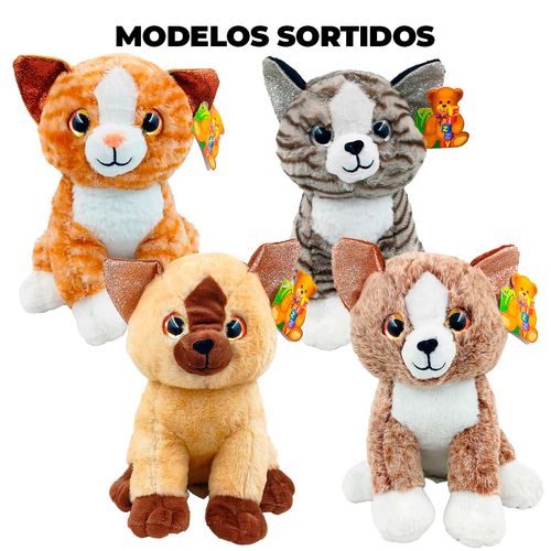 Gato de Pelúcia 25cm em Poliéster Fizzy