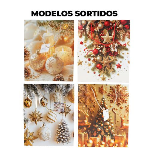 Sacola P/ Presente Natalina 32x26cm em Papel Rio Master