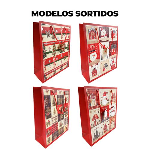 Sacola P/ Presente Natalina 32x26cm em Papel Rio Master