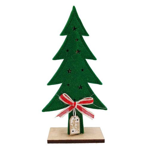 Árvore De Natal Led Decorativa 22,5x11,5x4,5cm em Feltro Multiart